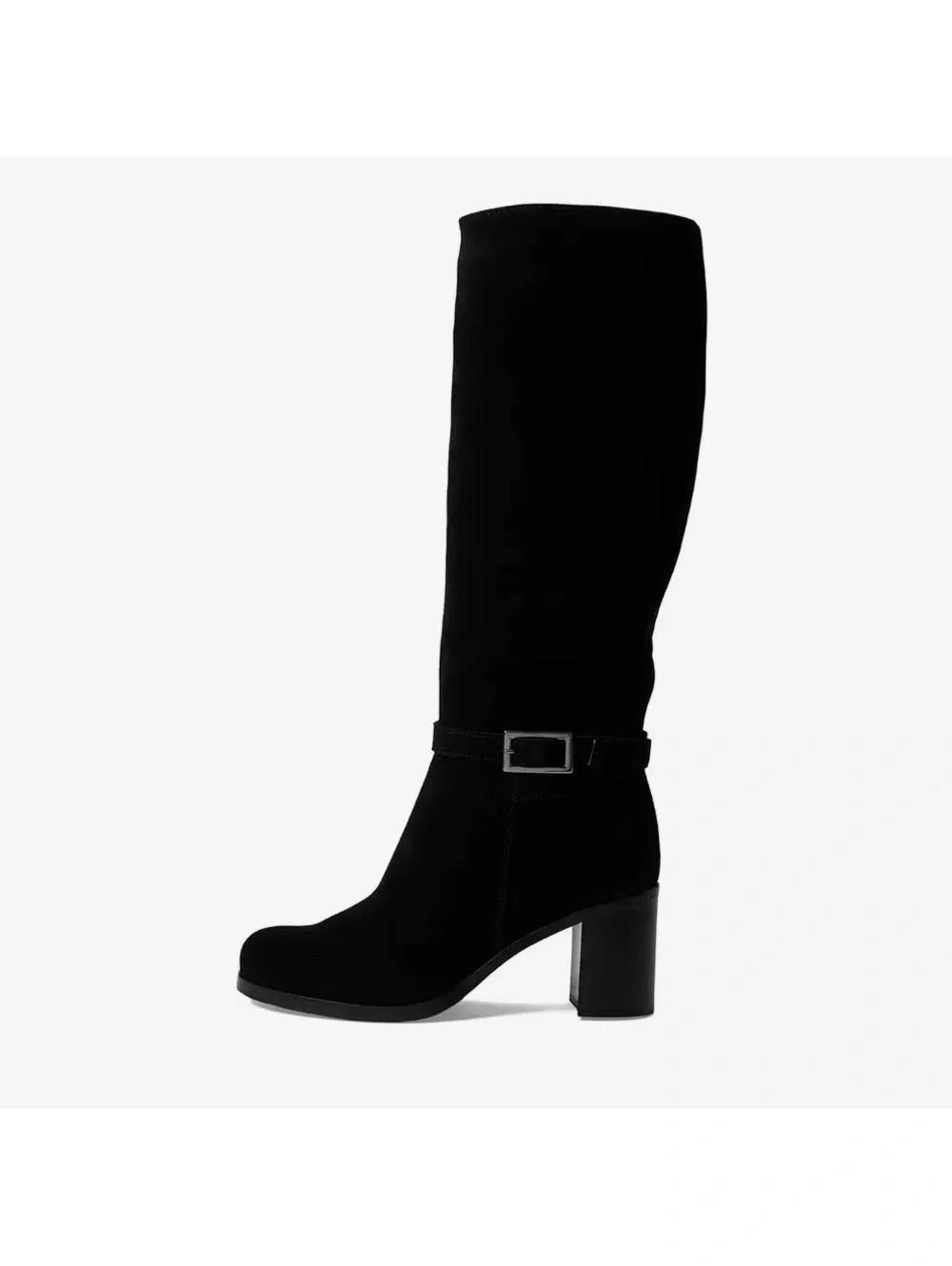 NWT La Canadienne Paul Buckled High Heel Boots, Black Size 7.5M New in Box